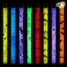 JOYIN 36 Pcs Halloween Glow Sticks Bulk Party Pack, Hanging Wands in 8 Design, 6 picture