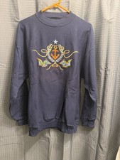 Vintage B Wear Sweatshirt XL Navy Nautical Anchor Embroidered USA NWOT picture