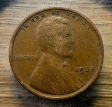 1924-P Lincoln Wheat Cent - Actual Coin Shown -  & Tracking INV#9 picture