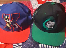vintage dr doom american needle mutant x lot of 2 hats,both are vintage 90s picture