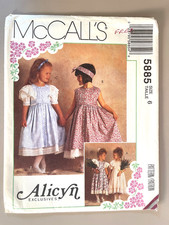 1990's Alicyn McCall's Girls' Dress  Pattern 5885 Size 6 UNCUT picture