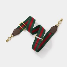 New Crossbody Shoulder Strap Gucci Replacement No Logo Green-Brown Web Leather picture