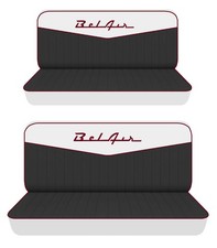 Front and Rear bench seat covers Fits 1950 to 1968 Chevy Bel air 4door w/design picture