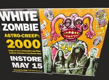 MEGA RARE 1995 WHITE ZOMBIE ASTROCREEP 2000 LP HUGE 80x60 EURO SUBWAY POSTER EX picture