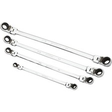 Klutch 4-Pc. Long Flex Head Spline Reversible Ratcheting Wrench Set, SAE, picture