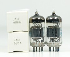 NOS Matched Pair Philips ECG JAN 6U8A (ECF82) Vacuum Tubes - Hickok Tested picture