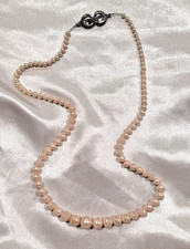 Vintage 1930s Early TRIFARI Sterling Silver Art Deco Rhinestone Faux Pearl Neckl picture