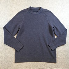 Lululemon Sweater Men L/XL? Navy Blue Textured Knit Classic Fit Crew Neck Knit picture