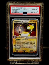 2003 Pokemon EX Ampharos EX - Holo Dragon #89 PSA 8 (CRAZY TAIL SWIL) picture