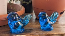 Bluebird of Happiness Blue Art Glass 1990 Signed by Leo Ward Terra Studios USA picture
