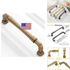 BEROSSA 10 Pack 5 Inch Antique Brass Cabinet Drawer Pulls picture