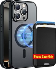 Detachable Magnetic Wallet Case for iPhone 16 Pro Max, Black, Shockproof Design picture