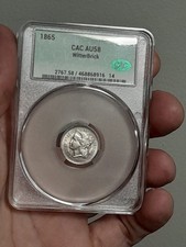 1865 Three Cent Nickel CAC AU58 (Witterbrick) picture