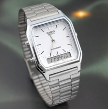 AQ-230A-7D CASIO Watch ORIGINAL Retro Digital SILVER White picture