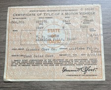 Vintage Certificate Of Title 1927 Star Coach Model M (9) picture