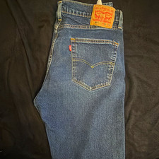 Levi's 505 Men's Blue Denim Jeans Straight Fit Mid Rise Medium Wash 5-Pocket picture