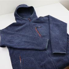 Patagonia Reclaimed Fleece Hoody Jacket Mens medium Blue Wool full zipper  picture