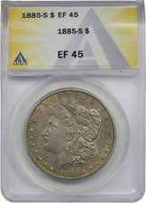 1885-S $1 ANACS EF XF 45 Morgan Silver Dollar picture