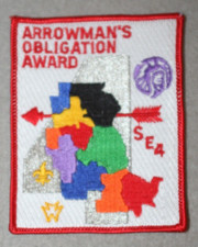 BSA OA 1990 s SE 4 AREA ARROWMAN'S OBLIGATION AWARD PATCH picture