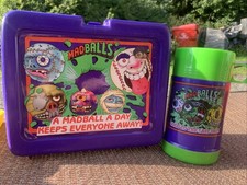 Vtg Madballs Plastic Lunch Box with Thermos 1986 With Thermos Collectors picture