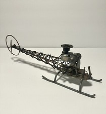 Vintage Metal Hand Made Steam Punk Nuts and Bolts Sculpture Helicopter picture