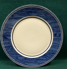 VTG Bill Goldsmith Faux Bois Blue Limoges Chop Plate Replacement 11 3/4 picture