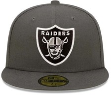 NEW Rare Authentic NWT New Era NFL Raiders Graphite 59Fifty Fitted Hat Cap picture
