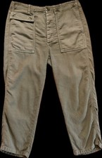 The Great. Womens Pants Military Green Twill Crop - Size 26 picture