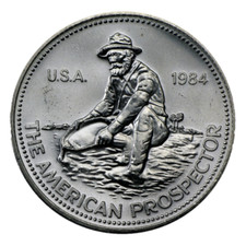 Vintage 1984 Engelhard American Prospector - 1 oz .999 Fine Silver Round picture