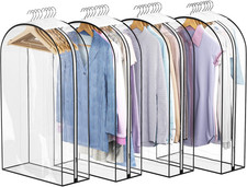 Liuoud Clear Garment Bags for Hanging Clothes 10” Gusseted, 4 Pack, 40” picture