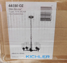 KICHLER Winslow 19.75 in. 5-Light Olde Bronze Clear Seeded Glass Chandelier picture