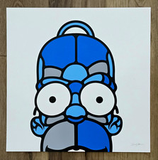 David Flores Signed REMOH Homer Simpson Stained-Glass Style Pop Art Screen Print picture