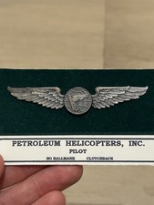 PHI Petroleum Helicopters Inc Pilot Wings Insignia Badge Clutchback 3