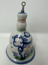 M. A. Hadley Cow Dinner Bell Hand Painted Folk Art Pottery 5” picture