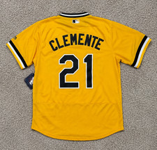 Clemente #21 Pittsburgh Pirates Yellow Baseball Jersey Men S-2XL NWT picture