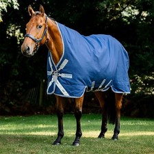 HORSEWARE IRELAND Rhino Wug 450g Navy/Grey/Blue Vari-Layer Turnout Blanket picture
