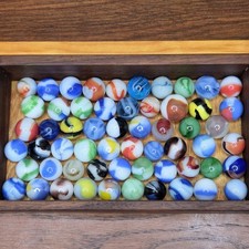 Vintage Marbles Lot of 58 Vitro Akro Agate Peltier Alley Marble King Vacor picture