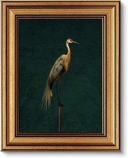 Vintage Gold Framed Vintage Bird Wall art Antique Flying Bird Oil Painting Ca... picture