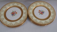 VTG 10 Heinrich & Co Selb Bavaria Germany Gold Encrusted Dinner Plates Floral  picture