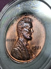 1921-P LINCOLN CENT. MINT STATE.BRILLUANTLY UNCIRCULATED. RED IN COLOR.... picture