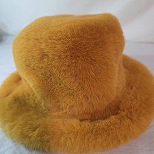 Donna Salyers Fabulous Furs Mustard Yellow Faux Fur Hat. 59cm Stylish & Dramatic picture