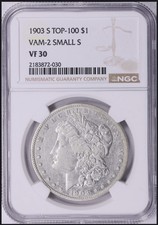 1903-S Morgan Silver Dollar, VAM-2 Small S Top 100,VF 30 NGC. picture
