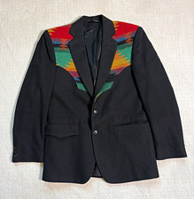Vintage Silverado Aztec Wool Blazer Mens 40R Southwestern Western Sport Coat USA picture