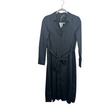 COS Shirtdress Womens 4 Black NWT Pleated Back Tie Waist Midi Minimalist 2842 picture