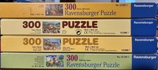 4 Vintage Ravensburger Otto Maier 300 Pc Puzzle Lot 1990-2003 Animals Ark picture