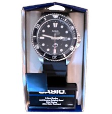 Casio MDV-106 Quartz Diver 200m Black Dial Unidirectional Bezel Resin 44mm picture