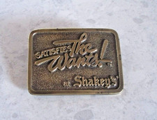 Vintage c.1980s SHAKEY'S PIZZA PARLOUR Restaurant Advertising Belt Buckle picture