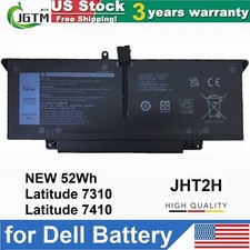 JHT2H Battery Fits For Dell Latitude 7310 7410 0YJ9RP 009YYF 04V5X2 52Wh 7.6V US picture