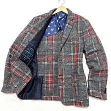 DIMATTIA Italy Sz 54 Fits US 42 Wool Alpaca Jacket Blazer Plaid Tweed Slim 44 picture