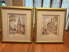 Vintage Mid-Century Lucretia Restrepo Print Diptych Set picture